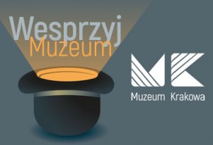 Kolorowy baner promujący akcję Wesprzyj Muzeum